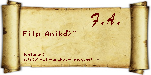 Filp Anikó névjegykártya
