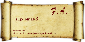 Filp Anikó névjegykártya
